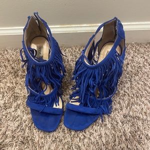 Royal Blue Fringe Heels